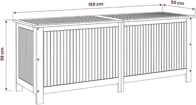 Patio Storage Box Solid Acacia Wood 59.1"x19.7"x22.8" Weather Resistant Outdoor Bench Deck Cushion Container for Garden Backyard Patio with Lid