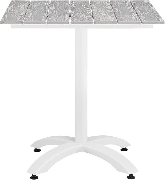 Modway EEI-1758-GRY-WHI-SET Junction Wicker Rattan Outdoor Patio 3-Piece Dining Set, Gray White