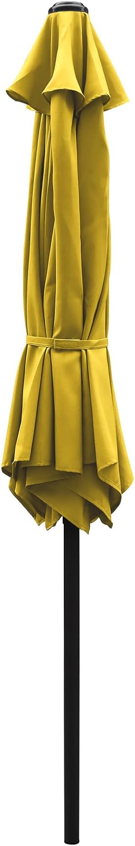 7.5 Ft Patio Umbrella with Crank Weather Resistant Outdoor Umbrella Durable 6 Sturdy Steel Ribs Outdoor Market Umbrella for Deck Garden Pool Yard Cafe, Yellow