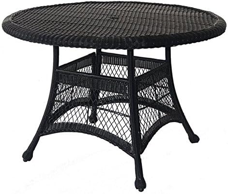 Carell Furniture Modern Wicker 44" Round Dining Table in Espresso