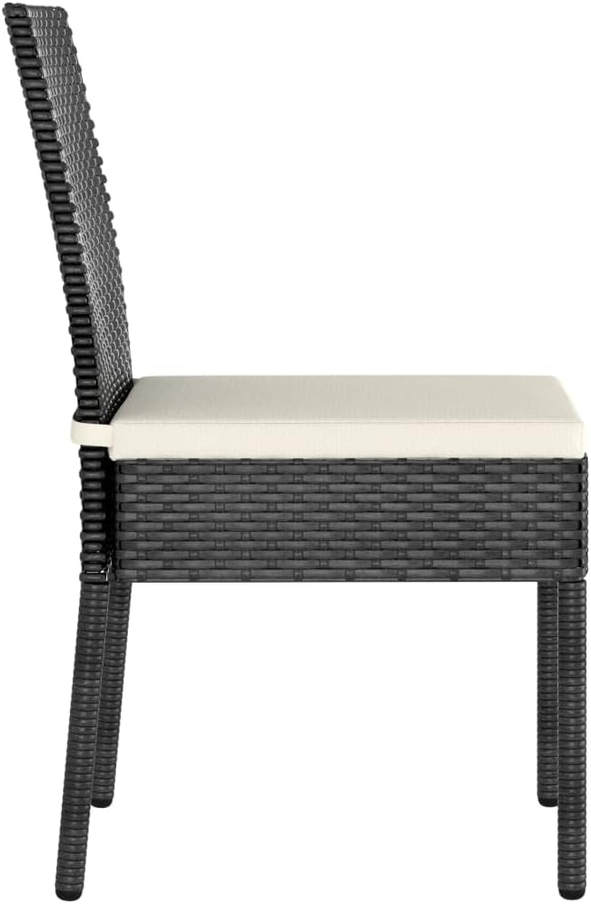 Patio Dining Set,Outdoor Seating Set,Patio Conversation Sets,Patio Table,for The Patio, Deck, Front Porch, Poolside or Balcony Poly Rattan Black