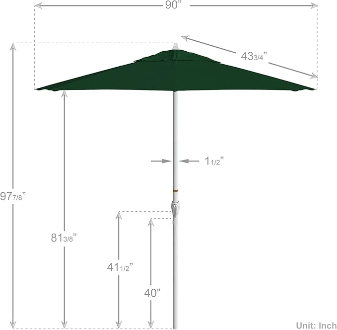 California Umbrella 7.5' Rd Aluminum Patio Umbrella, Crank Lift