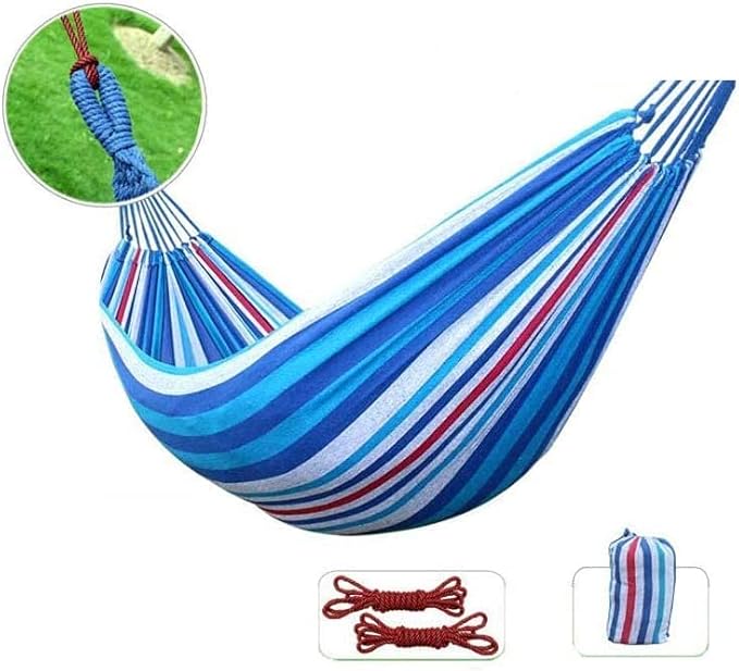 Camping Hammock Bed Cotton Canvas Garden Hammock Outdoor Hammock Portable Travel Swing Hang Bed Hamacks for Outdoor Garden Yard Hiking Hammock Swing (Color : B, Size : 200 * 150cm)