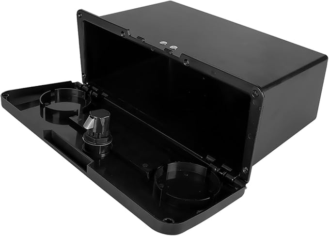 Boat Deck Storage Box Lockable Marine Organizer Embedded Button Lock Lightweight PP Material Suitable for Yacht Boat Fishing Tool Storage, Black