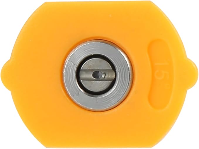 X AUTOHAUX 15 Degrees High Pressure Washer Spray Nozzle Tips 1/4 Quick Connect Sprayer Nozzle Tips for Pressure Washers Accessories Yellow 5 Pcs