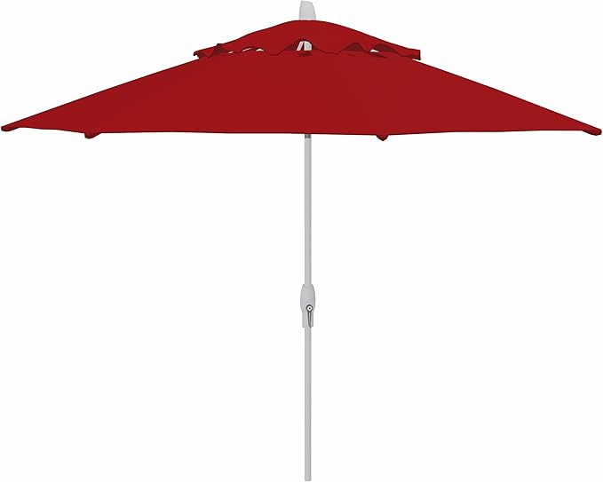Treasure Garden 11ft Patio Umbrella – Outdoor Market Umbrella – Deluxe Auto-Tilt – White Aluminum Frame (O’bravia, Red)