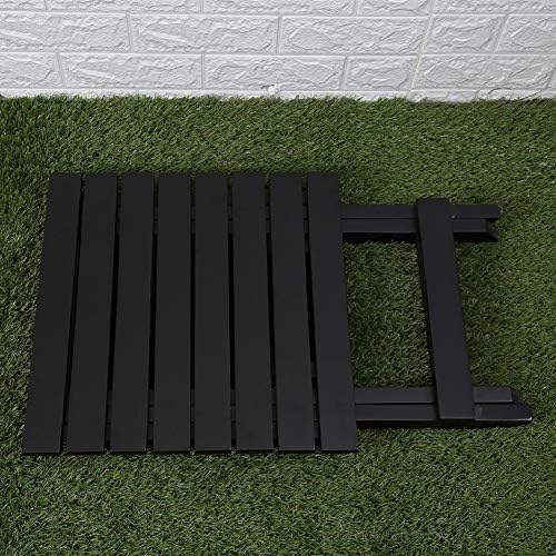 Outdoor Small Table Square Folding Wooden Patio Side Table Furniture Table for Adirondack Chair, Balcony, Porch, No Assembly Required, Black