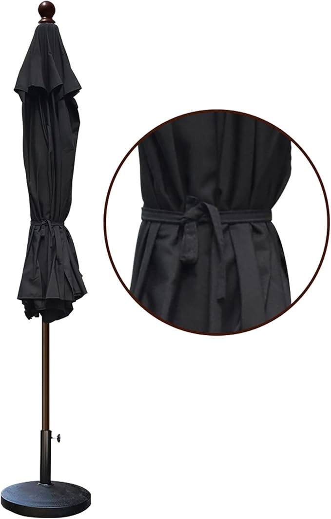 EliteShade USA 10-Year-Non-Fading 9Ft Market Patio Umbrella, UPF 50+ UV Protection Performance Sun Umbrella, Heavy Duty Commercial Grade Outdoor Table Umbrella with Crank & Tilt, Windproof Vented Top for Garden, Pool, Deck and Outdoor Playsets, Black