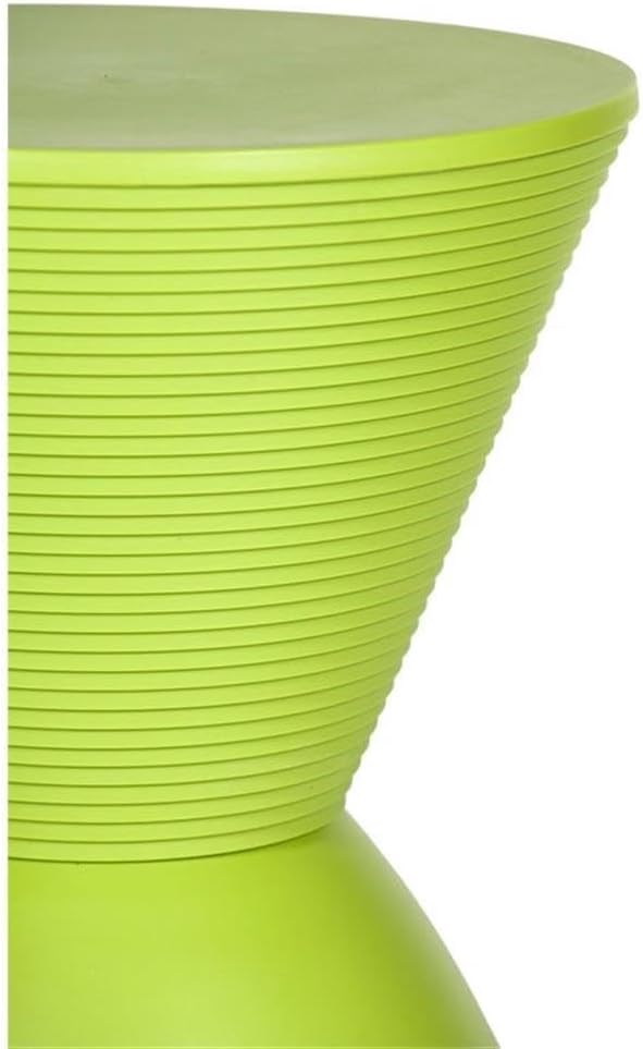 Afuera Living Polypropylene Plastic Indoor/Outdoor Side Table, 17 in H x 12 in W, Green Finish, Mid-Century Modern Style, Lightweight Design for Sofa, Sectional, Patio, or Living Room Use