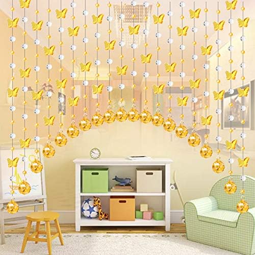 100pcs Crystal Butterfly Beads - LONGWIN 14mm Multicolor Glass Beads for Jewelry Making Chandelier Parts