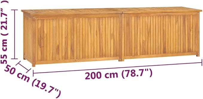 Solid Wood Outdoor Storage Bench,Solid Teak Wood Garden Deck Box Patio Storage Box with Liftable Top Outdoor Wooden Storage Container for Patio,Backyard,Poolside, 78.7"x19.7"x21.7"