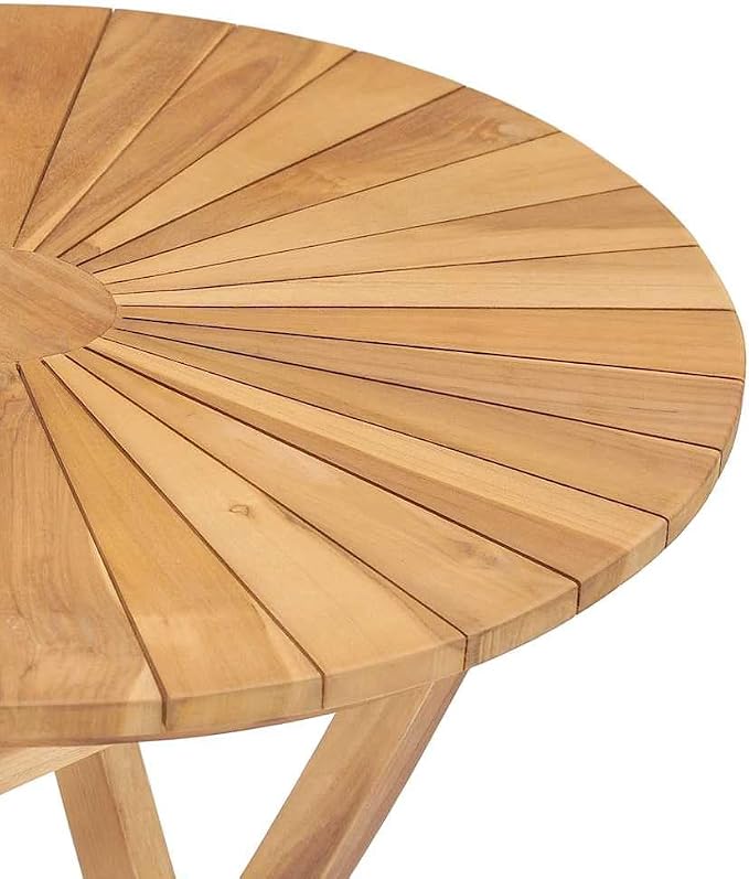 4-Piece Balcony Furniture Table Set with Solid Teak Wood and Foldable Design for Outdoor Patio Use