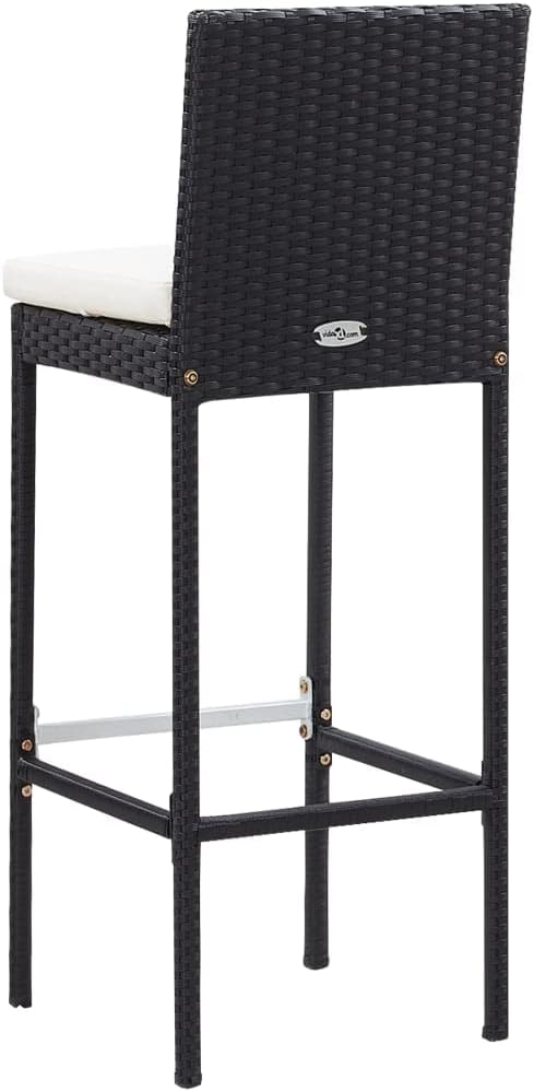 Patio Bar Set with Cushions,Patio Lounge Set,Outdoor Furniture,Outdoor Furniture Sets,Patio Conversation Sets,for Garden,Deck,Backyard,9 Piece Poly Rattan Black