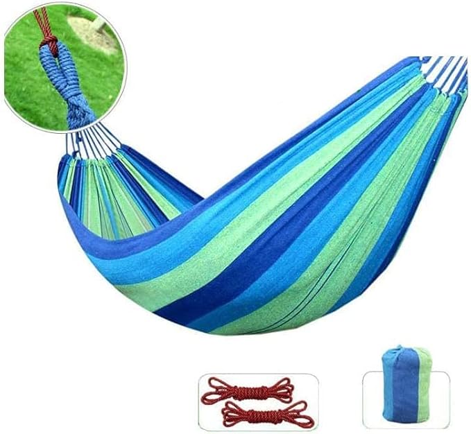 Camping Hammock Bed Cotton Canvas Garden Hammock Outdoor Hammock Portable Travel Swing Hang Bed Hamacks for Outdoor Garden Yard Hiking Hammock Swing (Color : D, Size : 200 * 150cm)