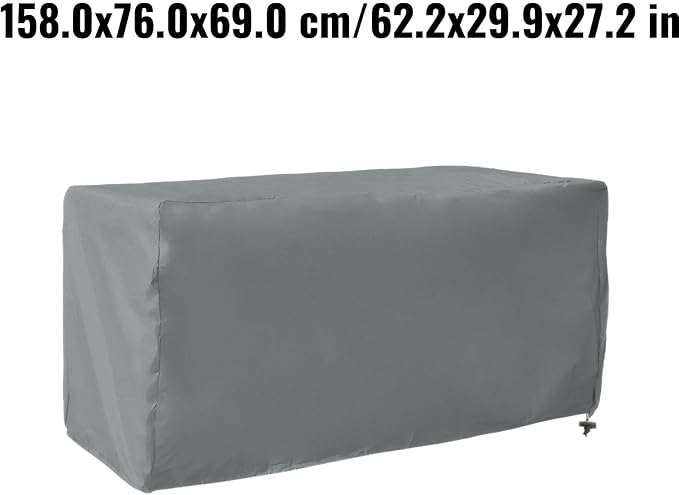 Outdoor Deck Box Cover for Patio Storage Box Protection with Secure Fit, 123x62x55 cm and 158x76x69 cm Options