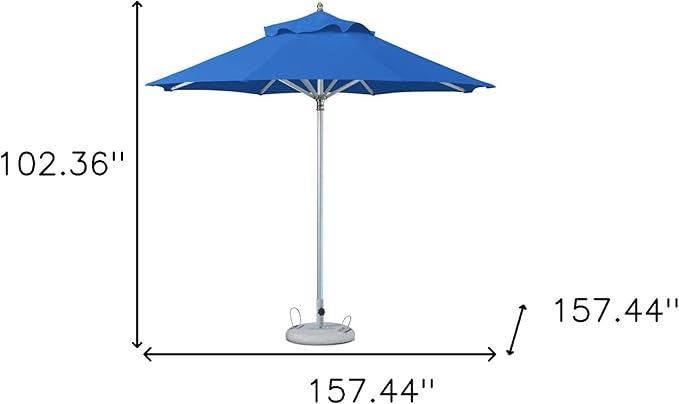 HomeRoots 13' Blue Polyester Round Market Patio Umbrella
