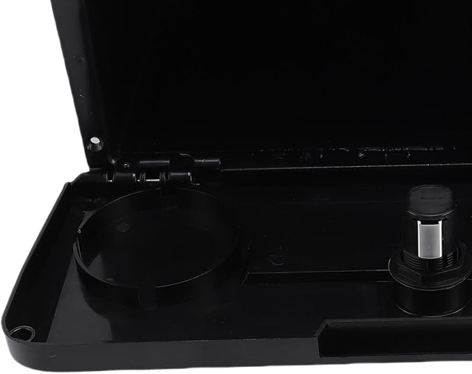Aramox Marine Deck Storage Box, ABS Lockable Glove Box, Multifunctional Compartment with Dual Cup Holder for Boats and Yachts (Black)