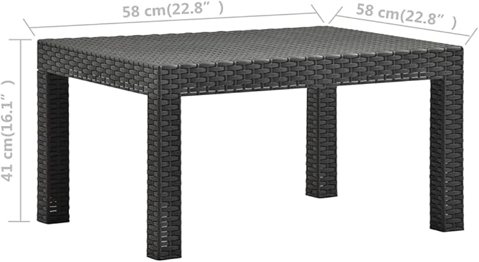 2 Piece Patio Lounge Set,Patio Furniture Set,Garden Conversation Bistro Sets for Yard,Pool or Backyard,with Cushion PP Anthracite(Easy to Assemble)