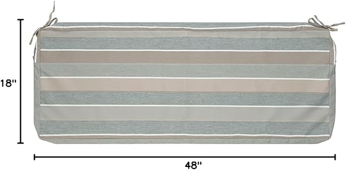 FUNHOME Outdoor Bench Cushion Cover 48 x18 x 3 inch,Water Resistant Cover with Zipper&Ties,Fade-Resistant Slipcover,Patio Porch Swing Cushion Cover Replacement Only,No Insert(Gray Stripe)