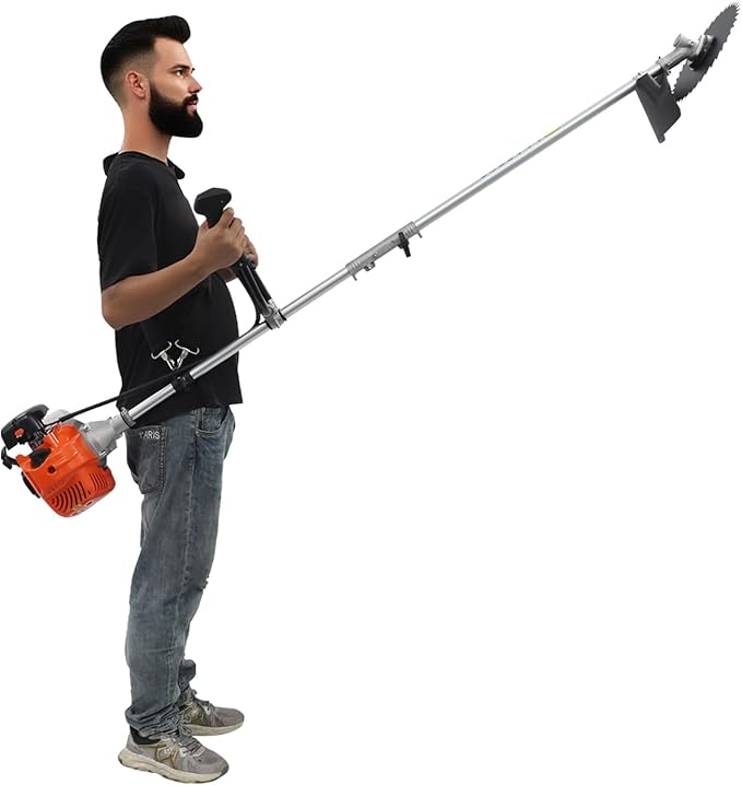 Brush Cutter, 2-Stroke 42.7CC 1.25KW Gas Lawn Edger Air Cooled Weed Wacker Multifunction Weed Eater Aluminum Gas Powered Weed Trimmer Garden Trimmer w/0.2 Gal Fuel Tank Capacity&3 Brush Cutter