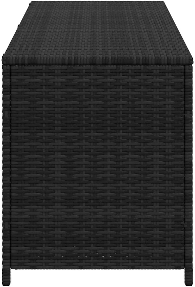 Patio Storage Box Black 59"x19.7"x23.6" Poly Rattan Storage Boxes, Outdoor Furniture