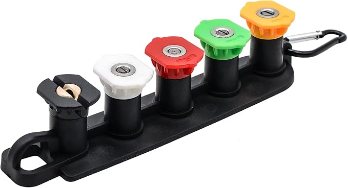 Pressure Washer Tips, Set of 5 Pressure Washer Nozzle Tips with Nozzle Holder, 1/4 Inch Quick Connect Power Washer Tips, 4000 PSI, Multiple Degrees Rinse Kit, Pressure Washer Accessories