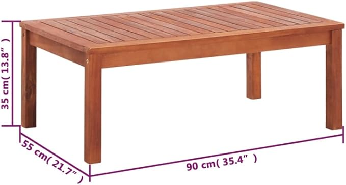 4 Piece Patio Lounge Set,Conversation Patio Furniture Seating Set Outdoor Table and Chairs for The Patio, Deck, Front Porch, Poolside or Balcony Solid Acacia Wood