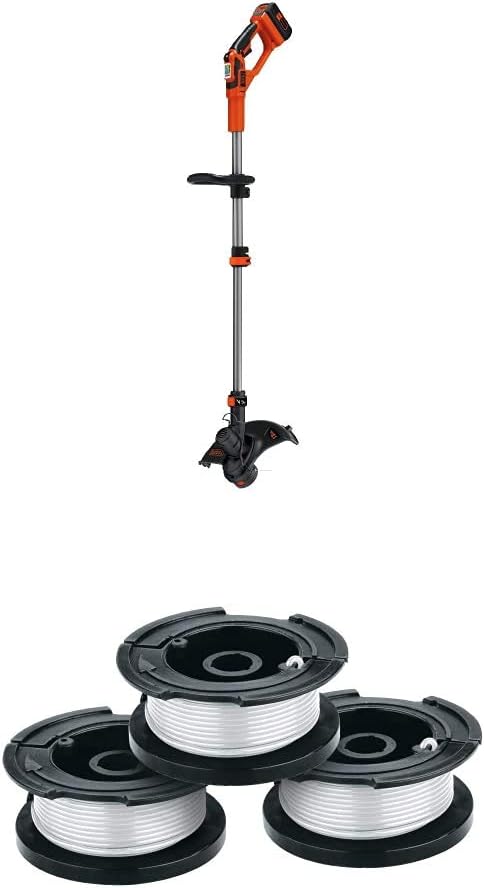 BLACK+DECKER 40V MAX String Trimmer/Edger with Trimmer Line, 30-Foot, 0.065-Inch (LST136 & AF-100-3ZP)