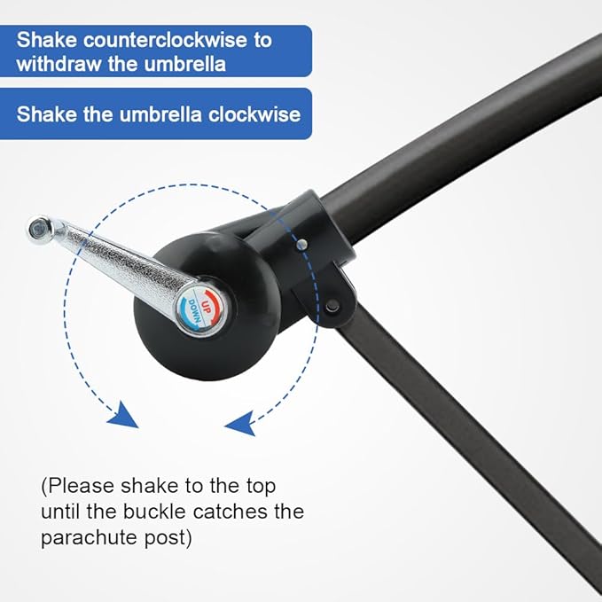 Patio Umbrella Accessories, Heavy Duty Outdoor Umbrella Parts Replacement Adjustable Umbrellas Hand Crank for Picnic Beach Patio Courtyard Balcony