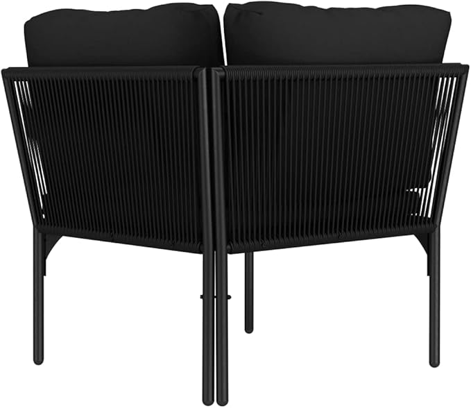 Patio Lounge Set with Cushions,Outdoor Furniture,Outdoor Furniture Sets,Patio Conversation Sets,for Garden,Deck,Backyard,6 Piece Black PVC