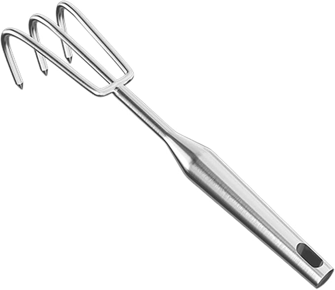 Hand Rake Stainless Steel Heavy Duty Garden Rake Weeding Tool Ergonomic Claw Rake Soil Tiller Portable Planting Rake Suitable for Flower Beds Yard Wor , 3 Tine