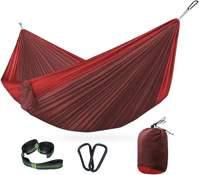 Outdoor Hammock Anti-Rollover Travel Camping Portable Hammock Hanging Chair Outdoor Portable Camping Travel Equipment (Color : Red, Size : 300 * 200cm)