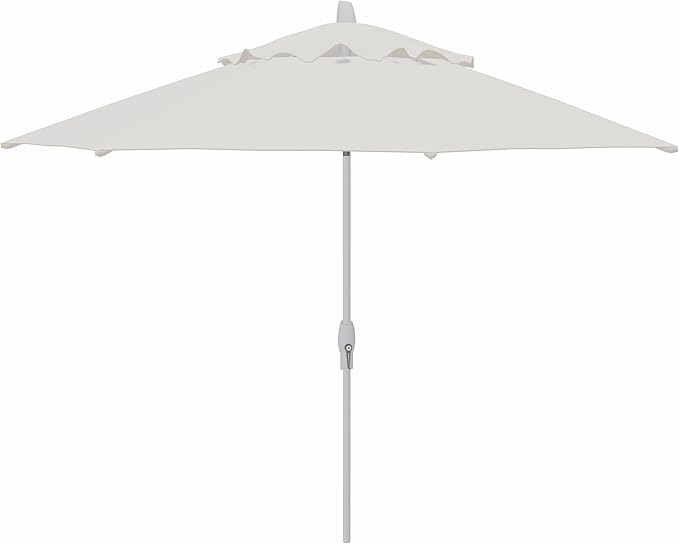 Treasure Garden 11ft Patio Umbrella – Outdoor Market Umbrella – Deluxe Auto-Tilt – White Aluminum Frame (Sunbrella, Canvas)