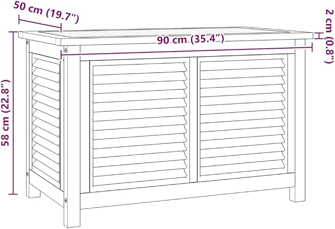 Garden Storage Box Warm teak Solid teak wood, PE,Rustic Garden Storage Box with Large Capacity and Ventilated Design – for Outdoor Use Storage Boxes