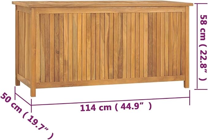 Solid Wood Outdoor Storage Bench,Solid Teak Wood Garden Deck Box Patio Storage Box with Liftable Top Outdoor Wooden Storage Container for Patio,Backyard,Poolside, 44.9"x19.7"x22.8" -AA