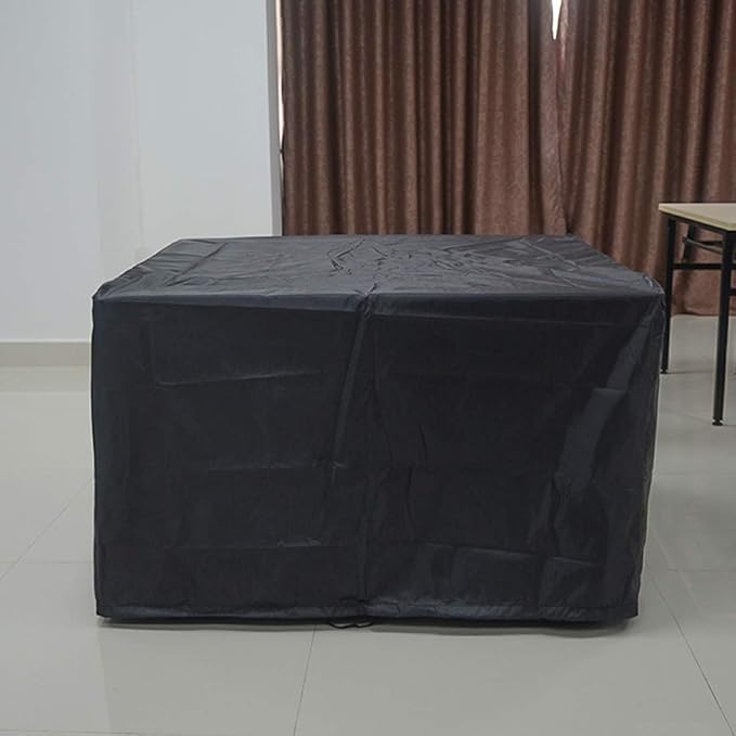 FLR 48x48x29in Patio Table Cover Square Black Waterproof Outdoor Dinner Protector Dust-Proof Table Desk Cover Furniture Covers with Storage Bags for Garden Outdoor Indoor Furniture