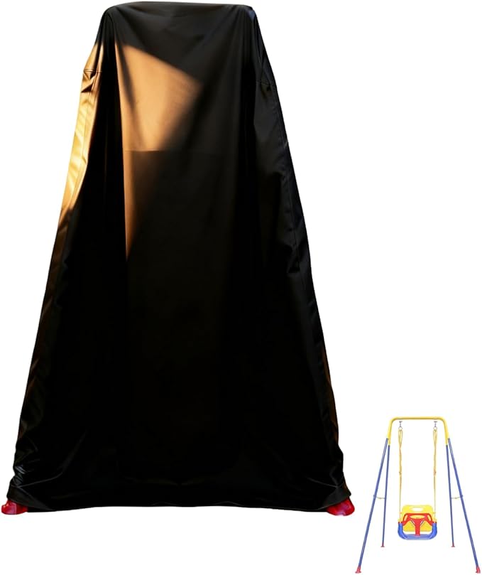 Swing Cover,420D Waterproof Outdoor Swings Covers,Shield for A Frame Patio Porch Swings with Drawstring and Buckles(60" Lx41 Wx61 SL,Black)