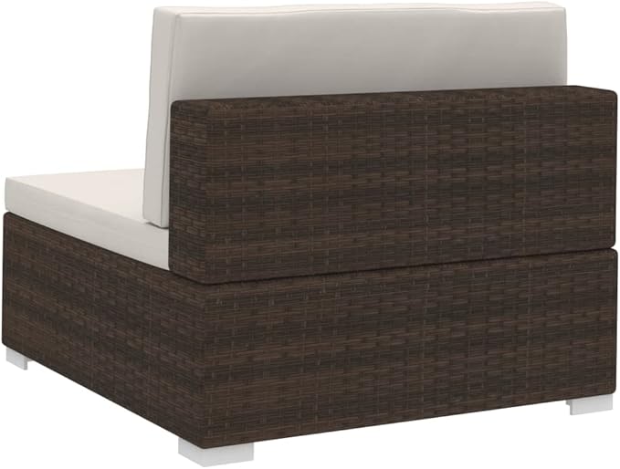 Patio Sofa Set with Cushions,Outdoor Patio Furniture,Conversation Furniture,Patio Furniture Sets,for Terrace,Garden,Backyard,4 Piece Poly Rattan Brown