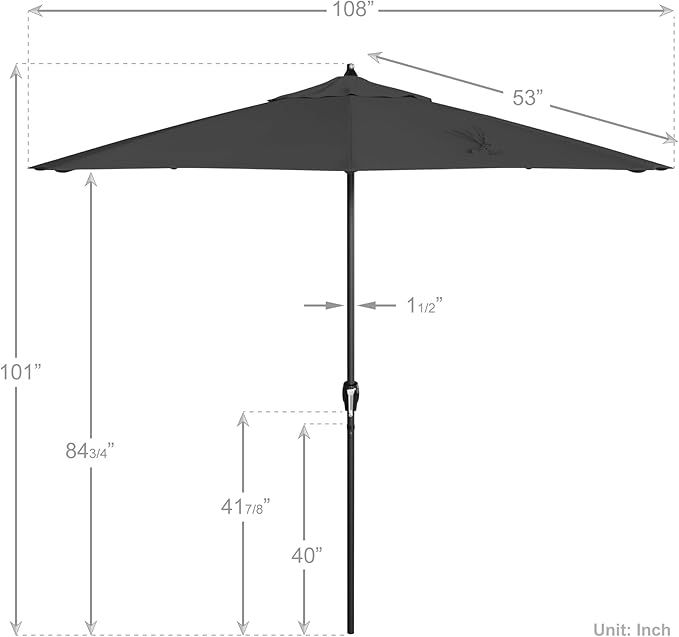 California Umbrella 9' Rd Aluminum Patio Umbrella
