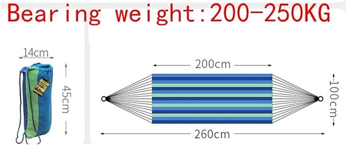 Outdoor Canvas Camping Hammock Anti Rollover Portable Thicken Fabric Single/Double with Carry Bag for Patio, Backyard(Single Hammock C)