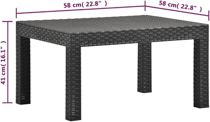 Backyard Furniture Patio Conversation Sets Outdoor Seating 2 Piece Patio Lounge Set with Cushions PP Rattan Anthracite Suitable for Swimming Pool, Courtyard, Garden