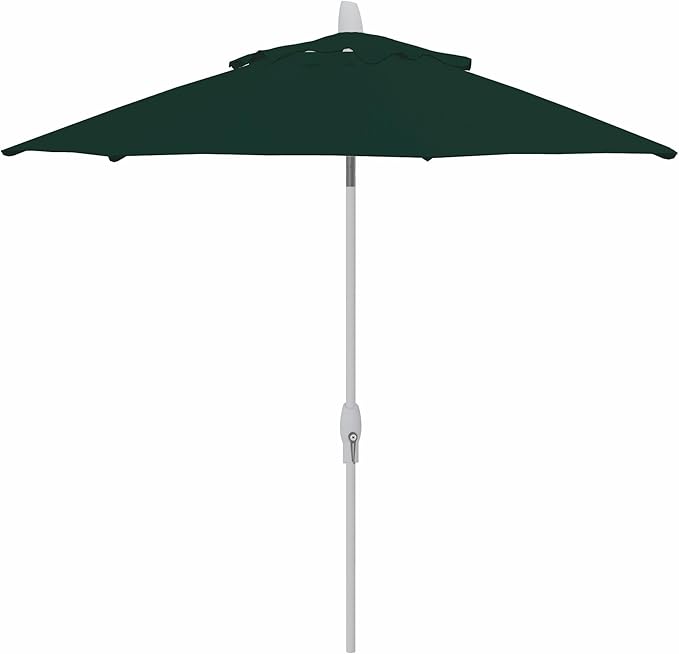 Treasure Garden 9ft Patio Umbrella – Outdoor Furniture Market Umbrella – Deluxe Auto-Tilt – White Aluminum Frame (O’bravia, Forest Green)
