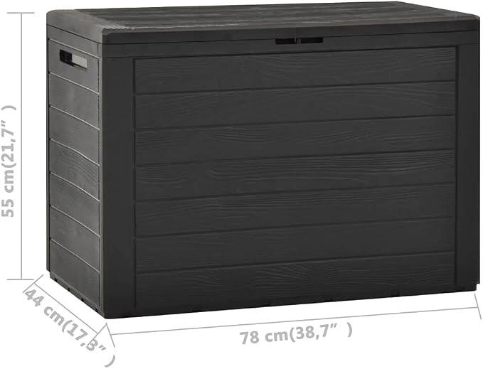 (Fast Shipments) Deck Storage Container, Organization & Outdoor Storage Container for Patio Furniture Pillows, Garden Tools Garden Storage Box Anthracite 38.7"x17.3"x21.7"