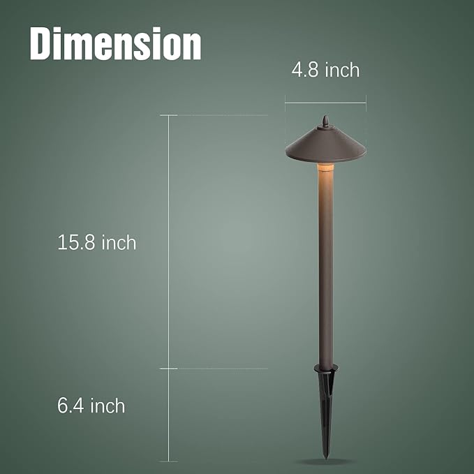 Outdoor Lights Landscape Lighting Night Light 10 Watt Pro Style Light Decorative Pathway Landscape LightsLow Voltage Pro Path Yard Lights for Garden Landscape Path Pathway Lights Lawn Lamp, Aged Brass