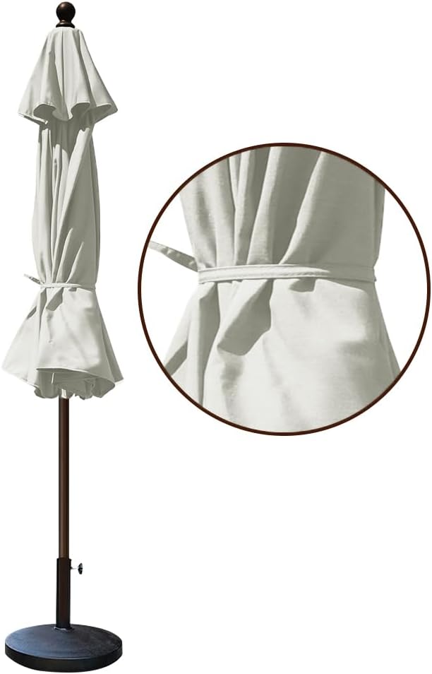 EliteShade USA 10-Year-Non-Fading 9Ft Market Patio Umbrella, UPF 50+ UV Protection Performance Sun Umbrella, Heavy Duty Commercial Grade Outdoor Table Umbrella with Crank & Tilt, Windproof Vented Top for Garden, Pool, Deck and Outdoor Playsets, White