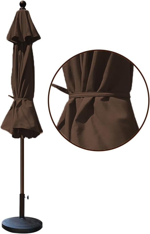 EliteShade USA 10-Year-Non-Fading 9Ft Market Patio Umbrella, UPF 50+ UV Protection Performance Sun Umbrella, Heavy Duty Commercial Grade Outdoor Table Umbrella with Crank & Tilt, Windproof Vented Top for Garden, Pool, Deck and Outdoor Playsets, Chestnut