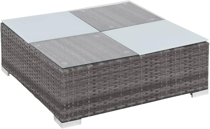 Patio Lounge Set with Cushions,Outdoor Tables and Chairs,Outdoor Furniture Sets,Patio Conversation Sets,for Garden,Deck,Backyard,8 Piece Poly Rattan Gray