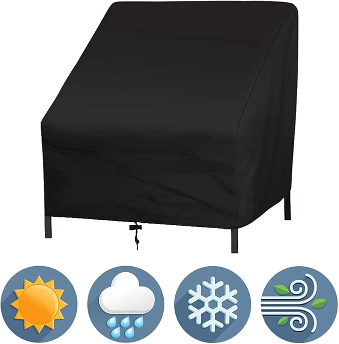 Uranshin Outdoor Patio Furniture Covers - Waterproof Rocking & Lounge Chairs, 210D, 37.8"W x 30.7" D x 28.74" H
