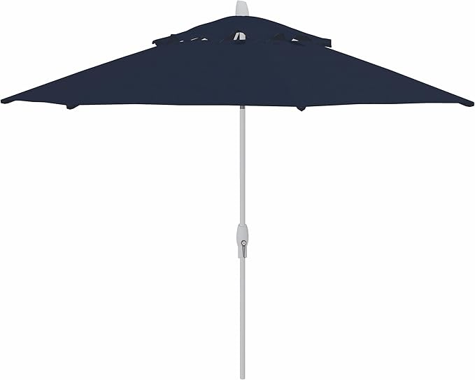 Treasure Garden 11ft Patio Umbrella – Outdoor Market Umbrella – Deluxe Auto-Tilt – White Aluminum Frame (Sunbrella, Spectrum Indigo)