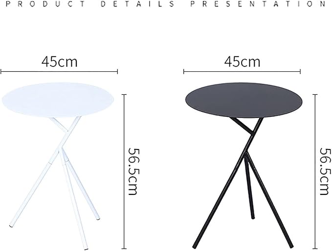 Dendritic End Table Metal Round Small Side Table Outdoor & Indoor Coffee Table for Small Spaces Bedroom Patio,White